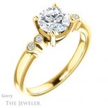 Round Cut Forever One Moissanite Engagement Ring #GTJ1270-round-fo-y 4 Round Cut Forever One Moissanite Engagement Ring #GTJ1270-round-fo-y
