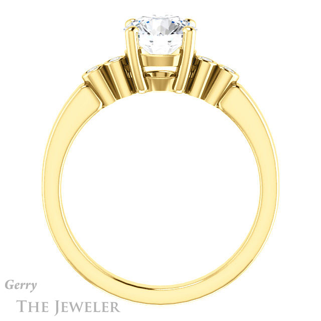 Round Cut Forever One Moissanite Engagement Ring #GTJ1270-round-fo-y 2 Round Cut Forever One Moissanite Engagement Ring #GTJ1270-round-fo-y