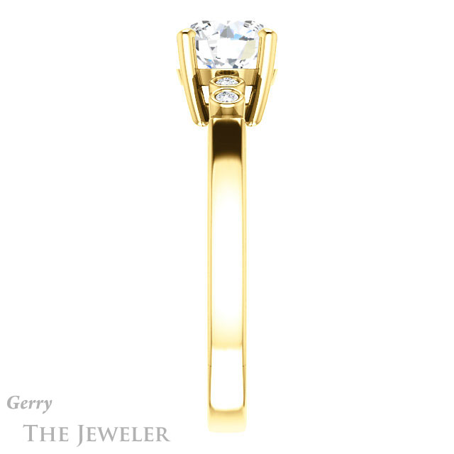 Round Cut Forever One Moissanite Engagement Ring #GTJ1270-round-fo-y 3 Round Cut Forever One Moissanite Engagement Ring #GTJ1270-round-fo-y