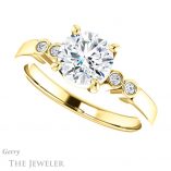 Round Cut Forever One Moissanite Engagement Ring #GTJ1270-round-fo-y 5 Round Cut Forever One Moissanite Engagement Ring #GTJ1270-round-fo-y