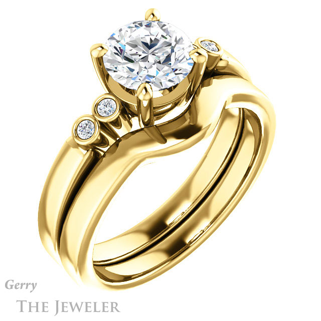 Round Cut Forever One Moissanite Engagement Ring #GTJ1270-round-fo-y 6 Round Cut Forever One Moissanite Engagement Ring #GTJ1270-round-fo-y