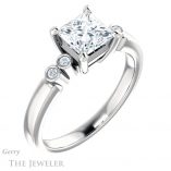 Princess Cut Forever One Moissanite Engagement Ring #GTJ1270-square-fo-w