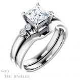 Princess Cut Forever One Moissanite Engagement Ring #GTJ1270-square-fo-w