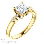 Princess Cut Forever One Moissanite Engagement Ring #GTJ1270-square-fo-y