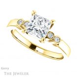 Princess Cut Forever One Moissanite Engagement Ring #GTJ1270-square-fo-y