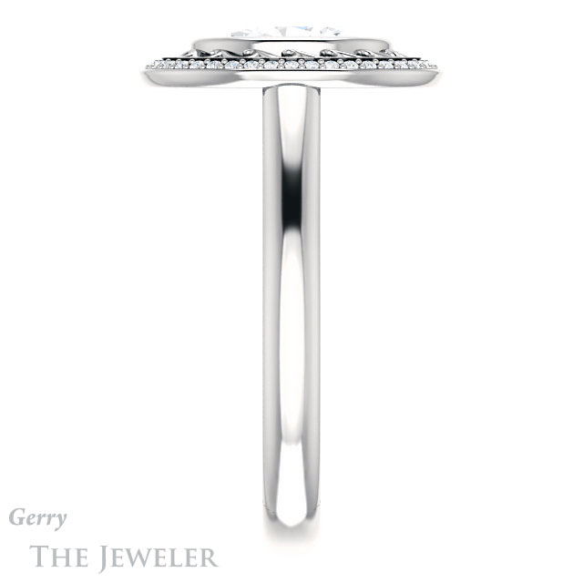 Oval Shaped Forever One Moissanite Engagement Ring #GTJ1271-oval-fo-w | Gerry The Jeweler Oval Shaped Forever One Moissanite Engagement Ring #GTJ1271-oval-fo-w