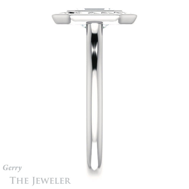 Emerald Cut Forever One Moissanite Engagement Ring #GTJ1275-emerald-fb-w | Gerry The Jeweler Emerald Cut Forever Brilliant Moissanite Engagement Ring #GTJ1275-emerald-fb-w