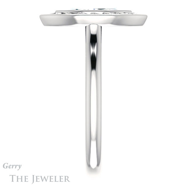 Marquise Cut Forever One Moissanite Engagement Ring #GTJ1275-marquise-fb-w | Gerry The Jeweler Marquise Cut Forever Brilliant Moissanite Engagement Ring #GTJ1275-marquise-fb-w