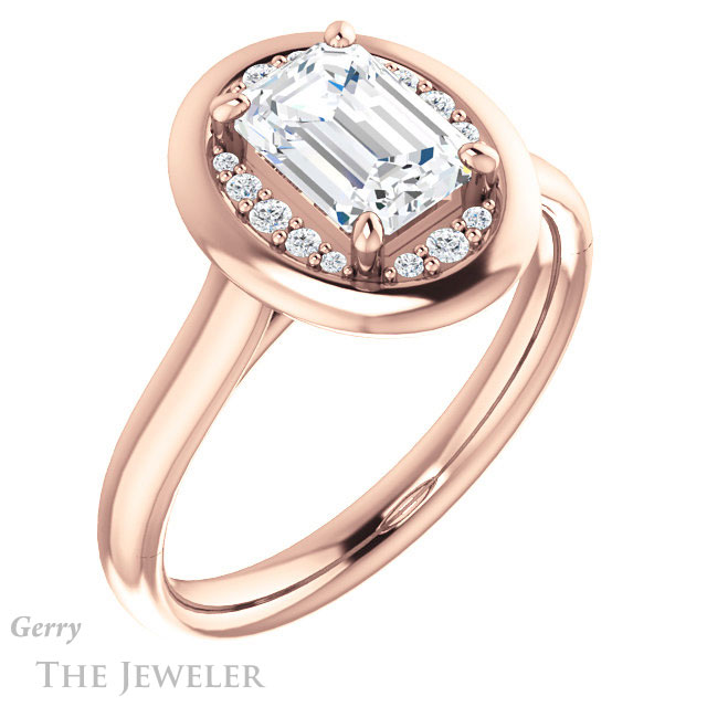 Emerald Cut Forever One Moissanite Engagement Ring #GTJ1276-emerald-fb-r | Gerry The Jeweler Emerald Cut Forever Brilliant Moissanite Engagement Ring #GTJ1276-emerald-fb-r