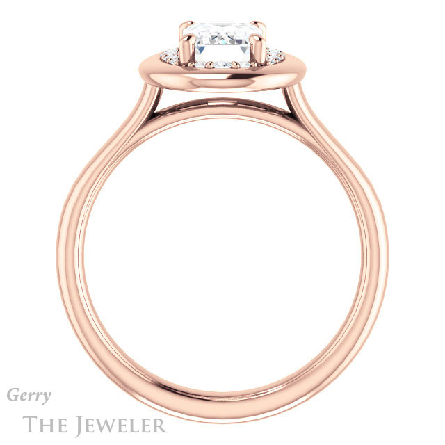 Emerald Cut Forever One Moissanite Engagement Ring #GTJ1276-emerald-fb-r | Gerry The Jeweler Emerald Cut Forever Brilliant Moissanite Engagement Ring #GTJ1276-emerald-fb-r