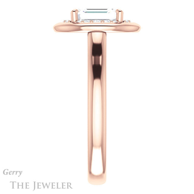 Emerald Cut Forever One Moissanite Engagement Ring #GTJ1276-emerald-fb-r | Gerry The Jeweler Emerald Cut Forever Brilliant Moissanite Engagement Ring #GTJ1276-emerald-fb-r