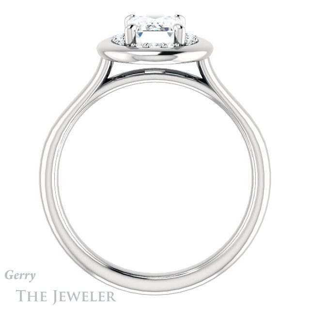 Emerald Cut Forever One Moissanite Engagement Ring #GTJ1276-emerald-fb-w | Gerry The Jeweler Emerald Cut Forever Brilliant Moissanite Engagement Ring #GTJ1276-emerald-fb-w