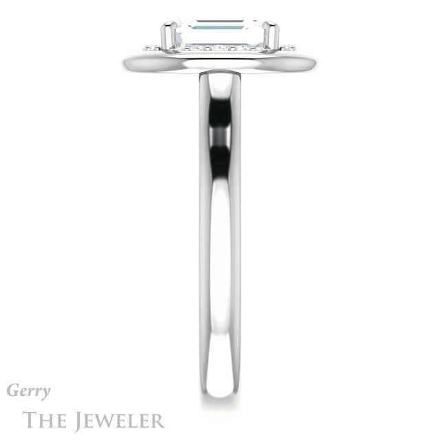 Emerald Cut Forever One Moissanite Engagement Ring #GTJ1276-emerald-fb-w | Gerry The Jeweler Emerald Cut Forever Brilliant Moissanite Engagement Ring #GTJ1276-emerald-fb-w