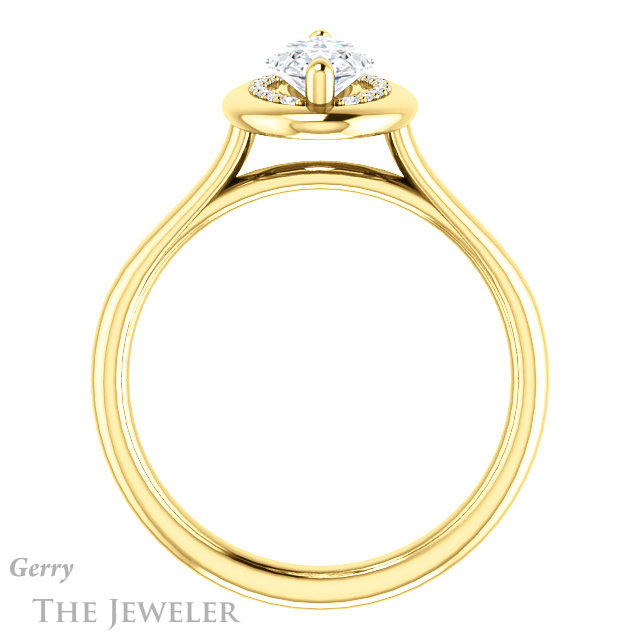Marquise Cut Forever One Moissanite Engagement Ring #GTJ1276-marquise-fb-y | Gerry The Jeweler Marquise Cut Forever Brilliant Moissanite Engagement Ring #GTJ1276-marquise-fb-y