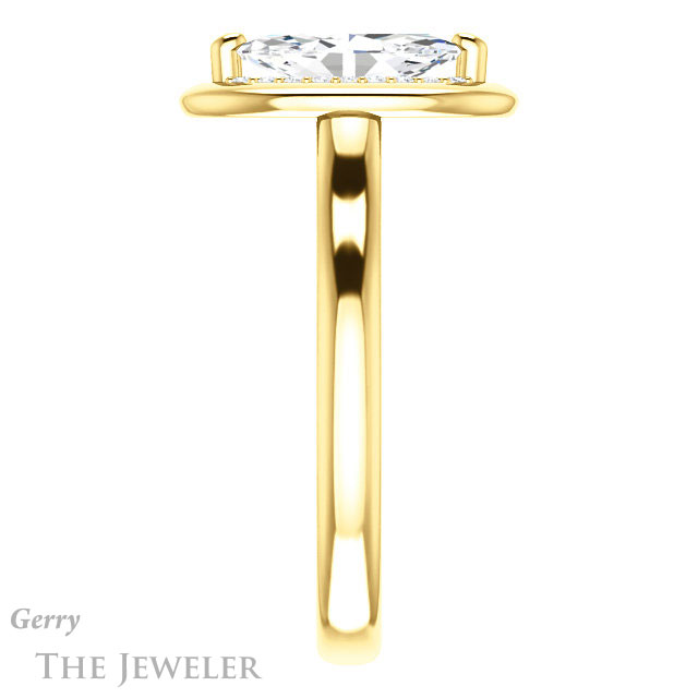 Marquise Cut Forever One Moissanite Engagement Ring #GTJ1276-marquise-fb-y | Gerry The Jeweler Marquise Cut Forever Brilliant Moissanite Engagement Ring #GTJ1276-marquise-fb-y