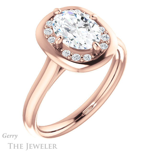 Oval Shaped Forever One Moissanite Engagement Ring #GTJ1276-oval-fo-r | Gerry The Jeweler Oval Shaped Forever One Moissanite Engagement Ring #GTJ1276-oval-fo-r