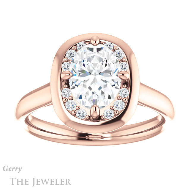 Oval Shaped Forever One Moissanite Engagement Ring #GTJ1276-oval-fo-r | Gerry The Jeweler Oval Shaped Forever One Moissanite Engagement Ring #GTJ1276-oval-fo-r