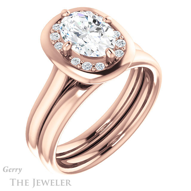 Oval Shaped Forever One Moissanite Engagement Ring #GTJ1276-oval-fo-r | Gerry The Jeweler Oval Shaped Forever One Moissanite Engagement Ring #GTJ1276-oval-fo-r