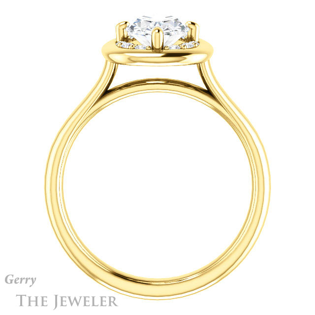 Oval Shaped Forever One Moissanite Engagement Ring #GTJ1276-oval-fo-y | Gerry The Jeweler Oval Shaped Forever One Moissanite Engagement Ring #GTJ1276-oval-fo-y