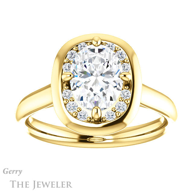 Oval Shaped Forever One Moissanite Engagement Ring #GTJ1276-oval-fo-y | Gerry The Jeweler Oval Shaped Forever One Moissanite Engagement Ring #GTJ1276-oval-fo-y
