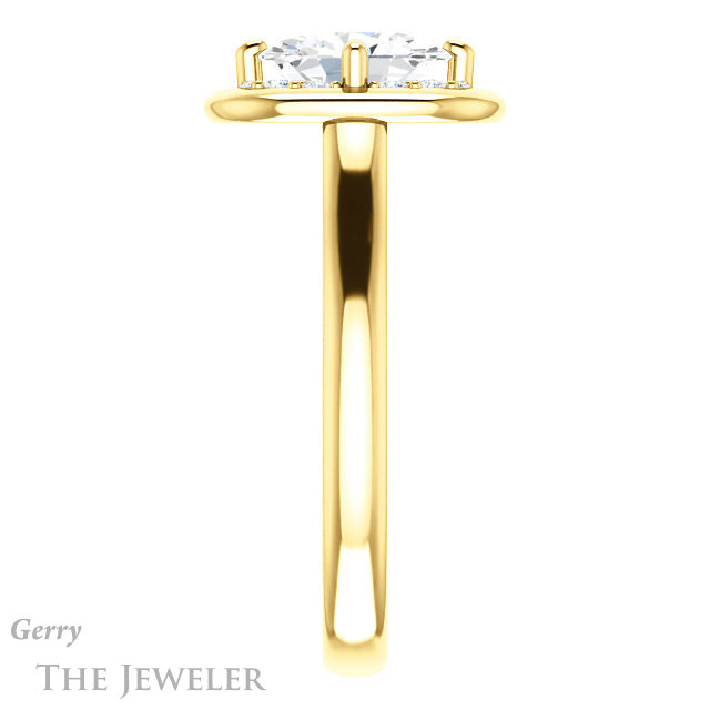 Oval Shaped Forever One Moissanite Engagement Ring #GTJ1276-oval-fo-y | Gerry The Jeweler Oval Shaped Forever One Moissanite Engagement Ring #GTJ1276-oval-fo-y