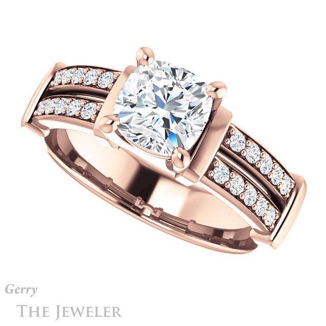 Cushion Cut Forever One Moissanite Engagement Ring #GTJ1279-cushion-fo-r 5 Cushion Cut Forever One Moissanite Engagement Ring #GTJ1279-cushion-fo-r