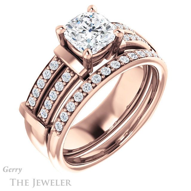 Cushion Cut Forever One Moissanite Engagement Ring #GTJ1279-cushion-fo-r 6 Cushion Cut Forever One Moissanite Engagement Ring #GTJ1279-cushion-fo-r