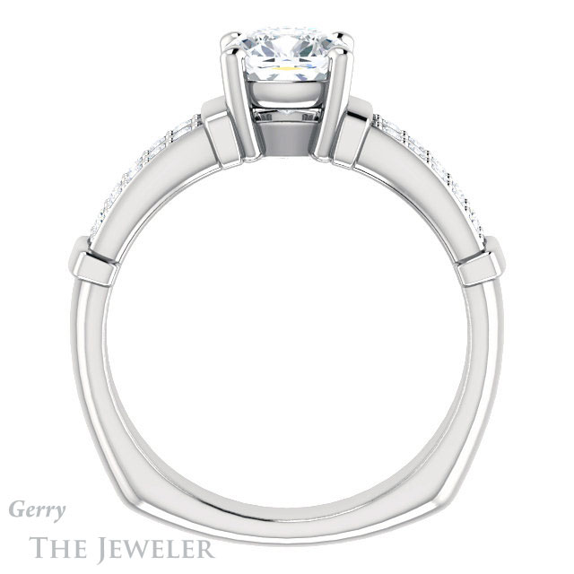 Cushion Cut Forever One Moissanite Engagement Ring #GTJ1279-cushion-fo-w