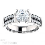 Cushion Cut Forever One Moissanite Engagement Ring #GTJ1279-cushion-fo-w