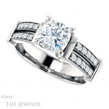 Cushion Cut Forever One Moissanite Engagement Ring #GTJ1279-cushion-fo-w