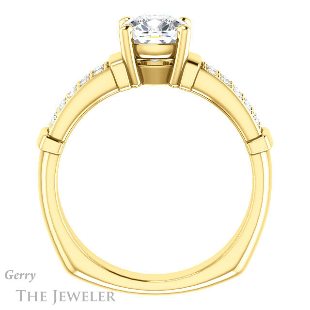 Cushion Cut Forever One Moissanite Engagement Ring #GTJ1279-cushion-fo-y
