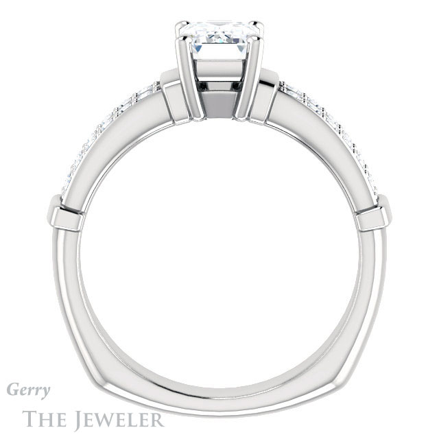 Emerald Cut Forever Brilliant Moissanite Engagement Ring #GTJ1279-emerald-fb-w