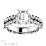 Emerald Cut Forever Brilliant Moissanite Engagement Ring #GTJ1279-emerald-fb-w