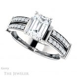Emerald Cut Forever Brilliant Moissanite Engagement Ring #GTJ1279-emerald-fb-w