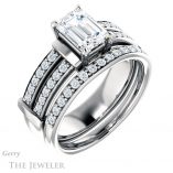 Emerald Cut Forever Brilliant Moissanite Engagement Ring #GTJ1279-emerald-fb-w