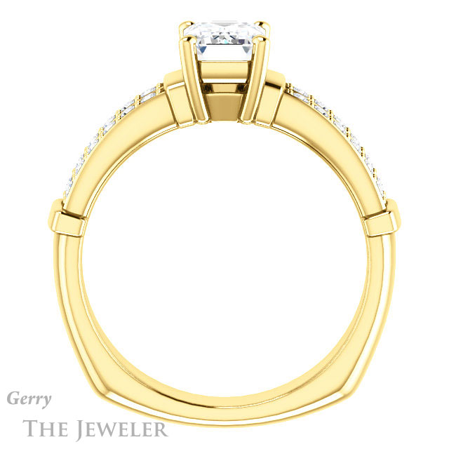 Emerald Cut Forever Brilliant Moissanite Engagement Ring #GTJ1279-emerald-fb-y