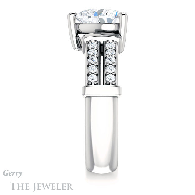 Heart Shaped Forever Brilliant Moissanite Engagement Ring #GTJ1279-heart-fb-w