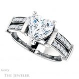 Heart Shaped Forever Brilliant Moissanite Engagement Ring #GTJ1279-heart-fb-w