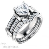 Heart Shaped Forever Brilliant Moissanite Engagement Ring #GTJ1279-heart-fb-w