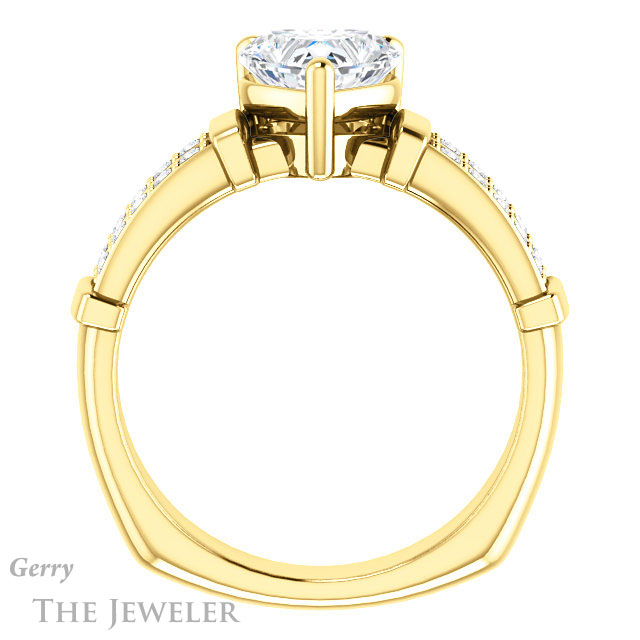 Heart Shaped Forever Brilliant Moissanite Engagement Ring #GTJ1279-heart-fb-y