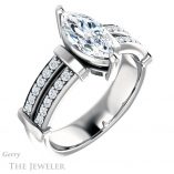 Marquise Cut Forever Brilliant Moissanite Engagement Ring #GTJ1279-marquise-fb-w