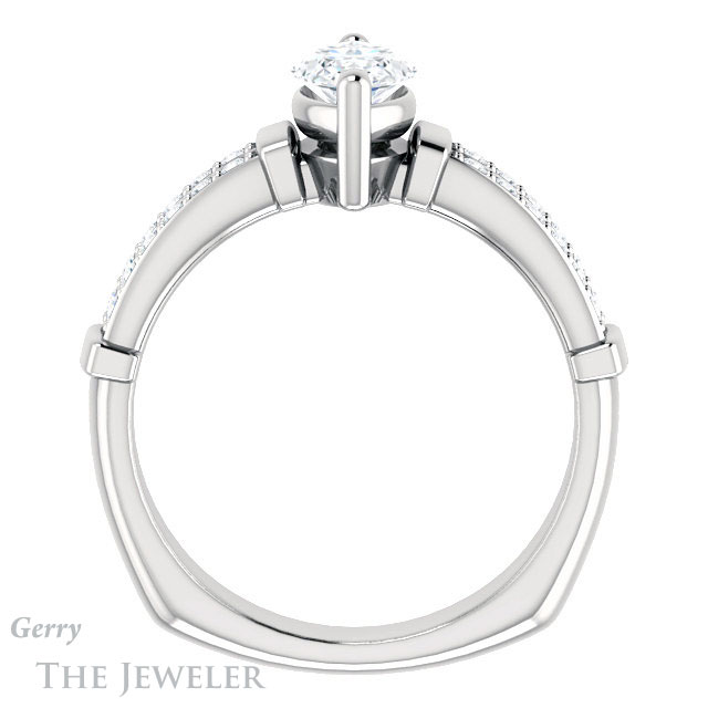 Marquise Cut Forever Brilliant Moissanite Engagement Ring #GTJ1279-marquise-fb-w
