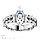 Marquise Cut Forever Brilliant Moissanite Engagement Ring #GTJ1279-marquise-fb-w