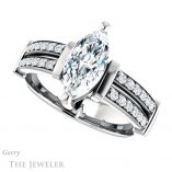 Marquise Cut Forever Brilliant Moissanite Engagement Ring #GTJ1279-marquise-fb-w