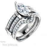 Marquise Cut Forever Brilliant Moissanite Engagement Ring #GTJ1279-marquise-fb-w