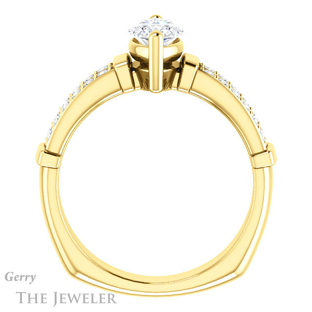 Marquise Cut Forever Brilliant Moissanite Engagement Ring #GTJ1279-marquise-fb-y