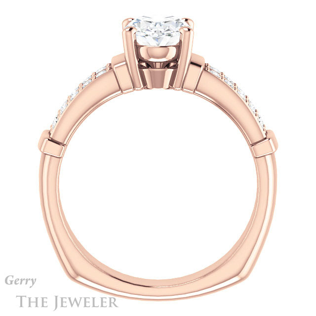 Oval Shaped Forever One Moissanite Engagement Ring #GTJ1279-oval-fo-r
