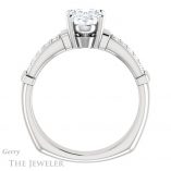 Oval Shaped Forever One Moissanite Engagement Ring #GTJ1279-oval-fo-w 2 Oval Shaped Forever One Moissanite Engagement Ring #GTJ1279-oval-fo-w