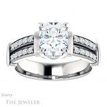 Oval Shaped Forever One Moissanite Engagement Ring #GTJ1279-oval-fo-w 1 Oval Shaped Forever One Moissanite Engagement Ring #GTJ1279-oval-fo-w