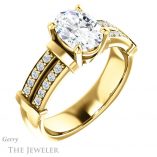 Oval Shaped Forever One Moissanite Engagement Ring #GTJ1279-oval-fo-y 4 Oval Shaped Forever One Moissanite Engagement Ring #GTJ1279-oval-fo-y